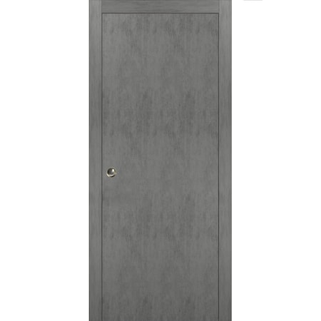 Sartodoors Pocket Interior Door, 18" x 84", Concrete PLANUM0010PD-BTN-1884